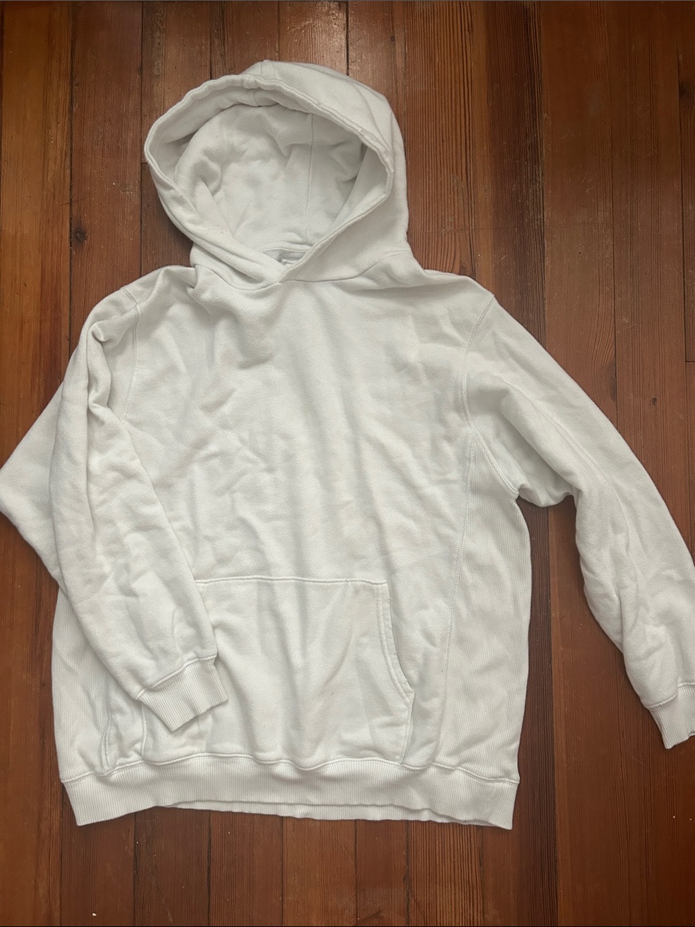 Aerie White Pullover Terrycloth Hoodie Sweatshirt